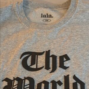 LaLa Gray Graphic Tee with Black Lettering